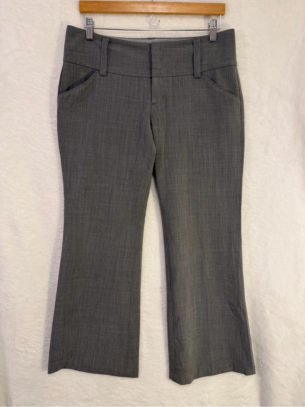 Alice & Olivia Pants Womens 6 Gray Dress Trousers Wide Leg Work Office Business